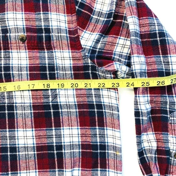 Blue Mountain Button Up Flannel Shirt Plaid Long Sleeve Mens Large L Pocket‎ EUC - Picture 7 of 10